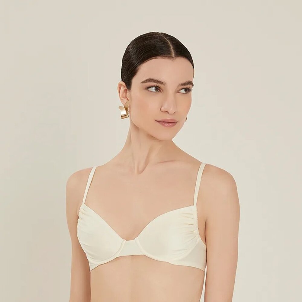 Basic Bikini Top Halter Off White - image 1